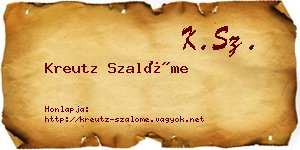 Kreutz Szalóme névjegykártya